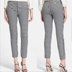 DVF Diane von Furstenberg Gingham Genesis Skinny Slim Pockets Pants Size 10